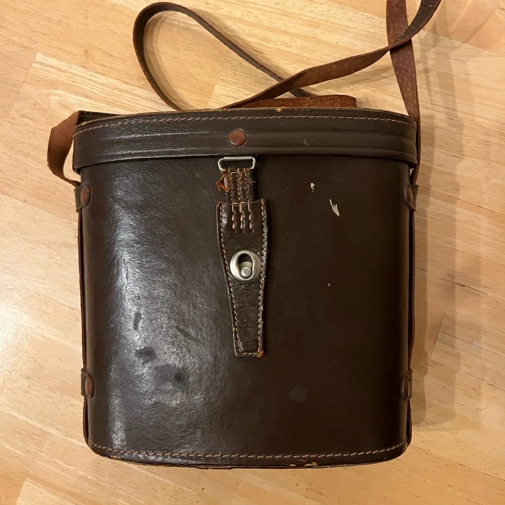 Vintage leather binoculars case